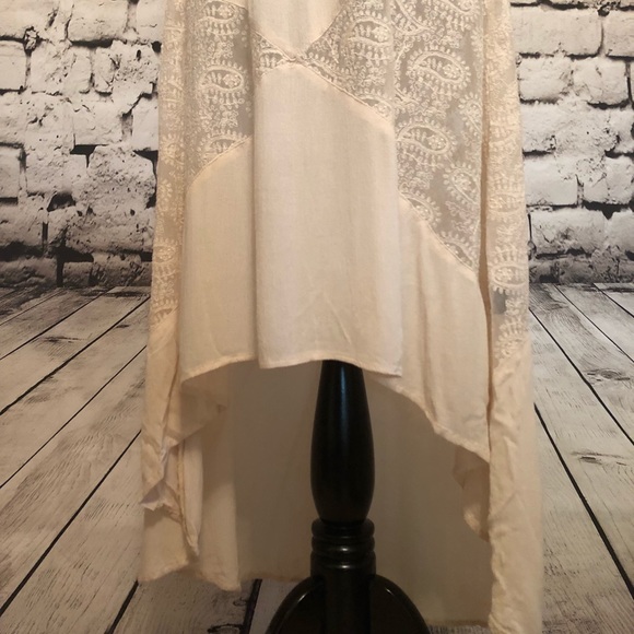 1-LEFT SMALL Paisley Lace Maxi Dress High-Low FIRM - Picture 3 of 8